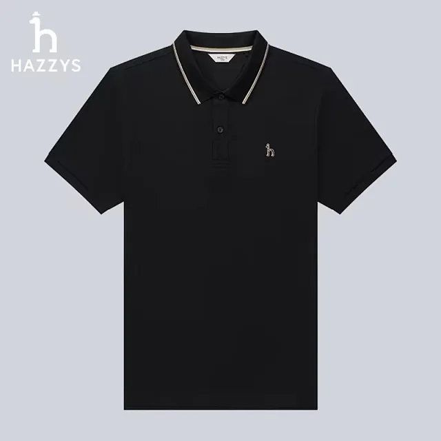 阳光型男必备:hazzys哈吉斯 男士 休闲通勤时尚纯色休闲短袖polo衫