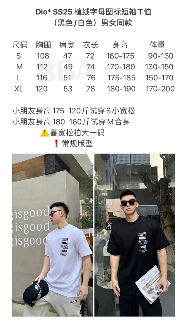 【高定版】迪奥Dior SS25 植绒字母图标短袖T恤