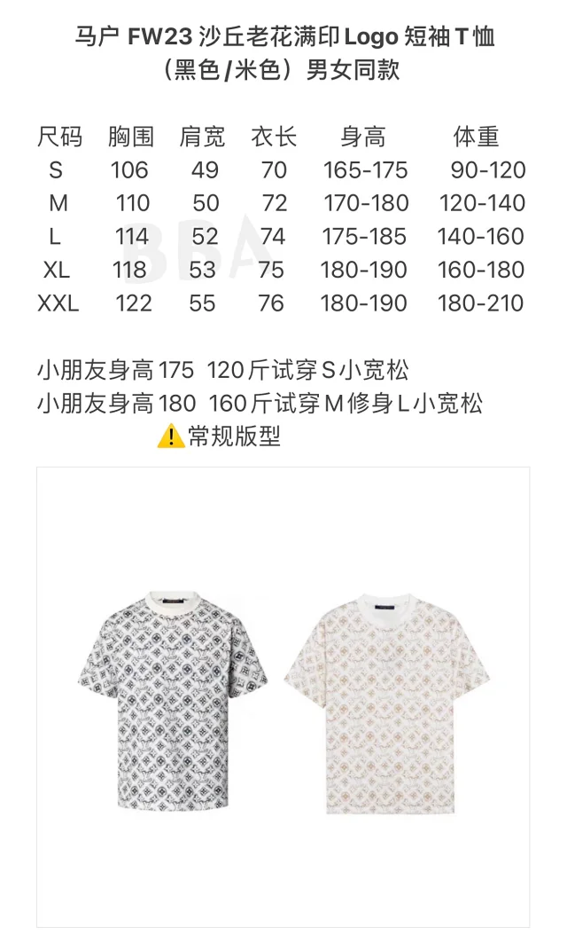 【高定版】驴LV FW23 沙丘老花满印Logo 短袖T恤