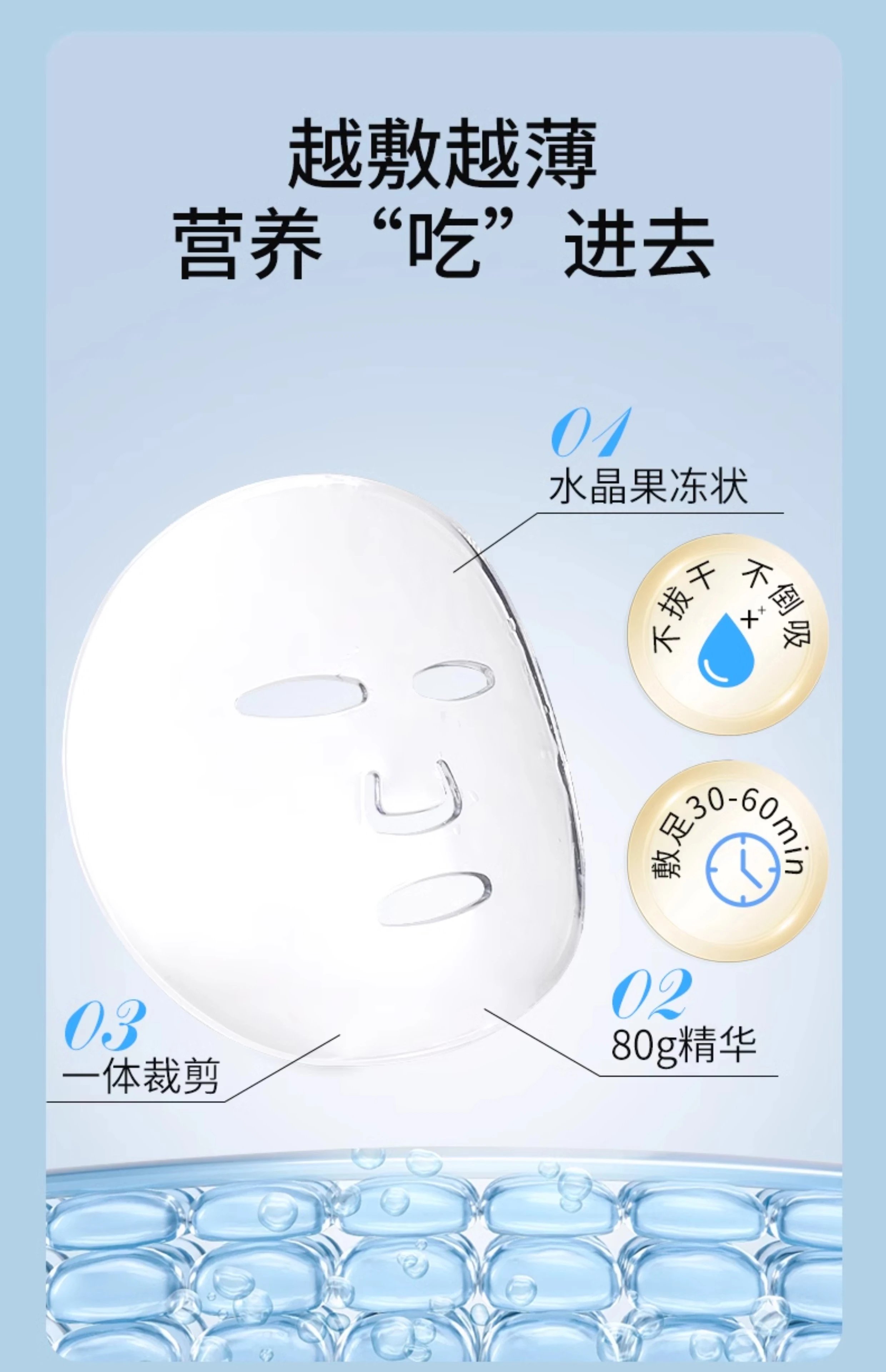 [Yimeicang] Yifuquan Collagen Crystal facial mask 5 pieces/box of active protein moisturizing and soothing jelly facial mask