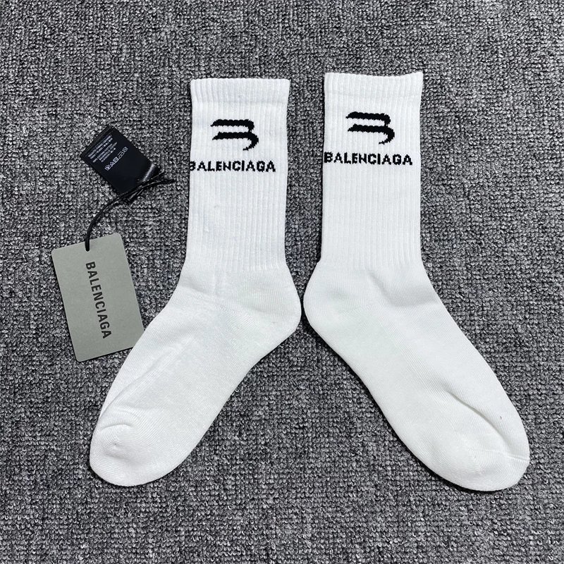 Balenciaga Logo Socks White - 6