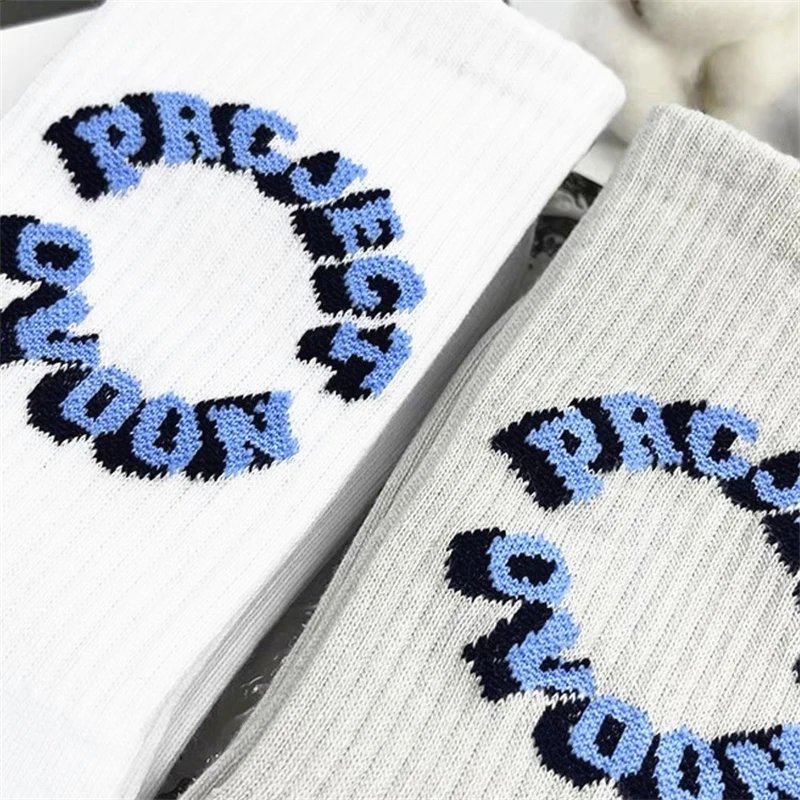 NOAH Project Circle Logo Crew Socks White - 9