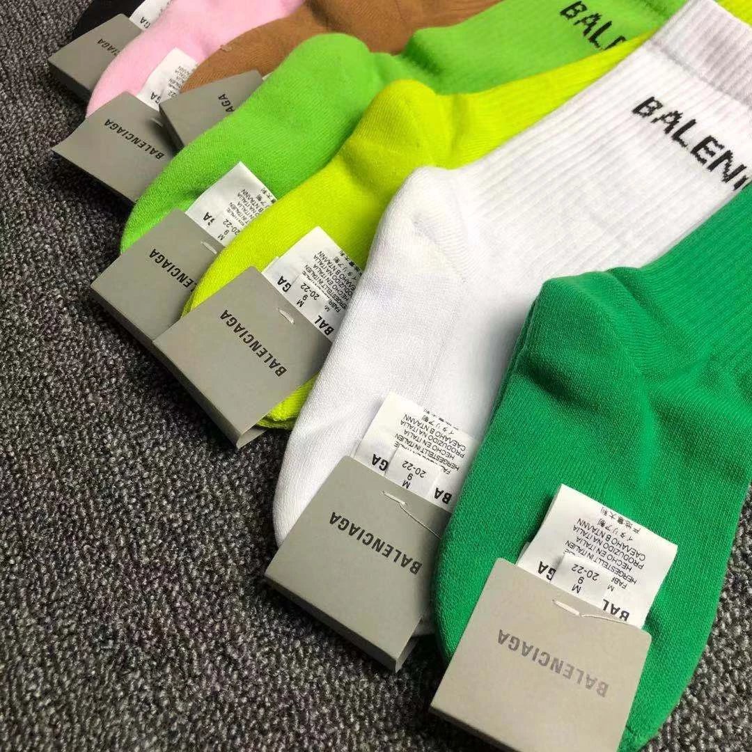 Balenciaga Logo Ribbed Crew Socks White - 3