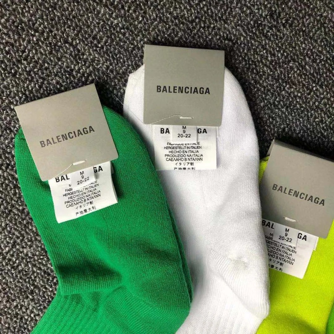 Balenciaga Logo Ribbed Crew Socks White - 4
