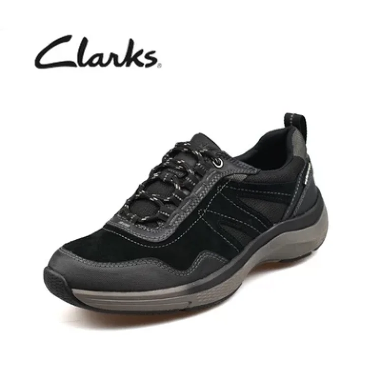 减震抗疲劳：clarks 其乐运动风拼接牛皮 健步鞋
