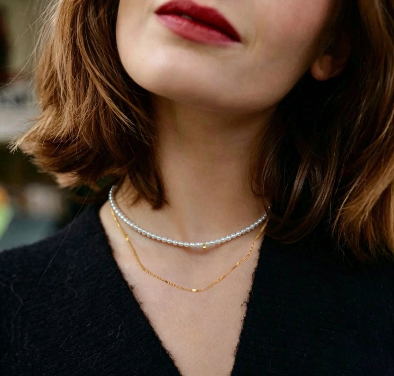 Craftsmanship grade! Regular customers quickly | OEM orders from Canada | Got 2 pieces ❗️Stackable pearl necklaces! ⁥Ouyang Nana, ⁢Zhong Chuxi same style cost-effective ceiling ❗️Genuine Swarovski pearl necklace + ‍18k gold plated glitter necklace ⁬Perfect interpretation 1+‎1>2