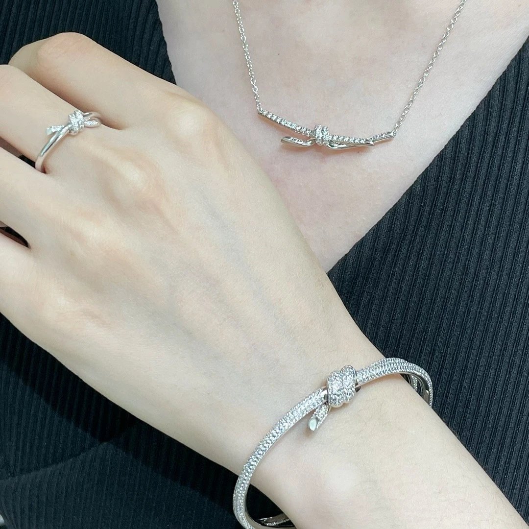 T home transfer knot bow ribbon series ring necklace bracelet bracelet