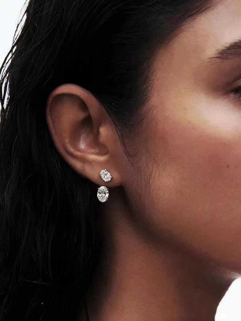 California niche designer brand two-wear round diamond floating earrings
