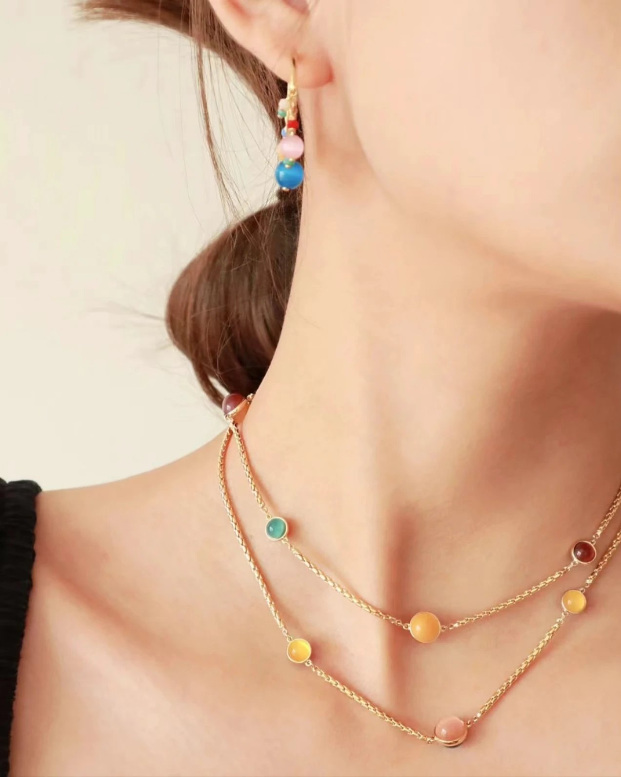 Dilireba and Mencius same style sweet candy necklace & bracelet & earrings