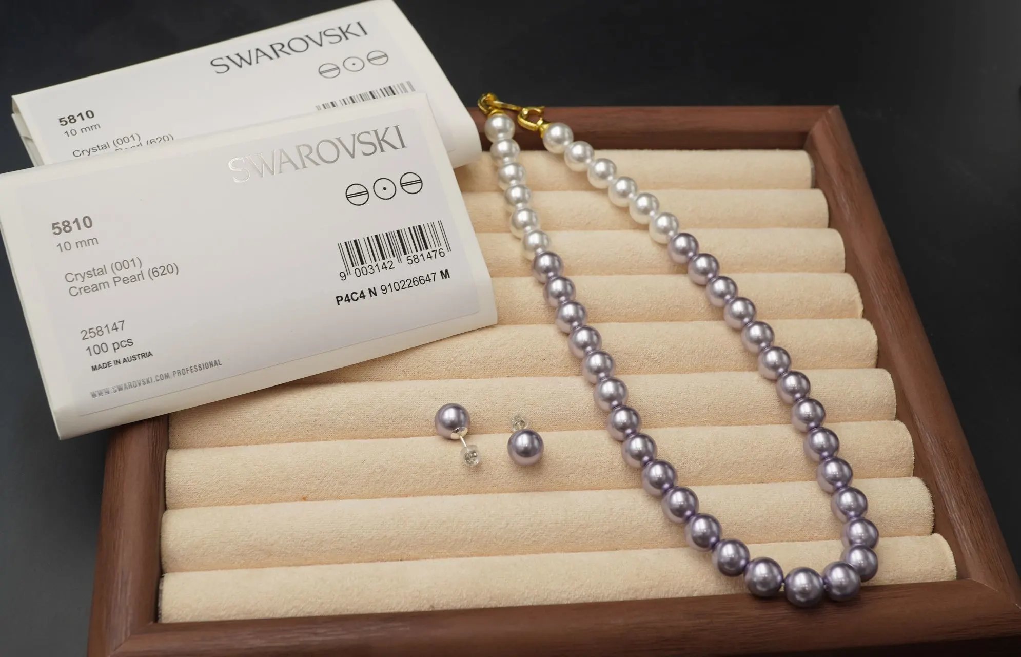 A must-have set of mysterious purple pearl necklace and earrings for the New Year's Nine Purple Fire Year