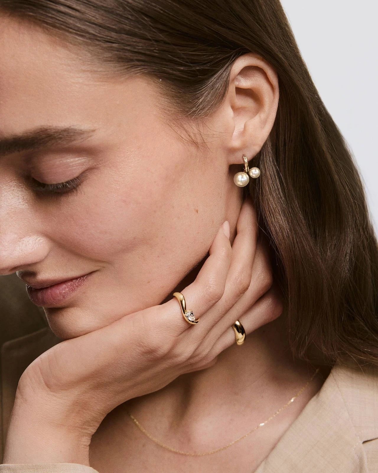 Sweet girl Tian Xiwei's same style! Mousse cherry earrings and pearl earrings