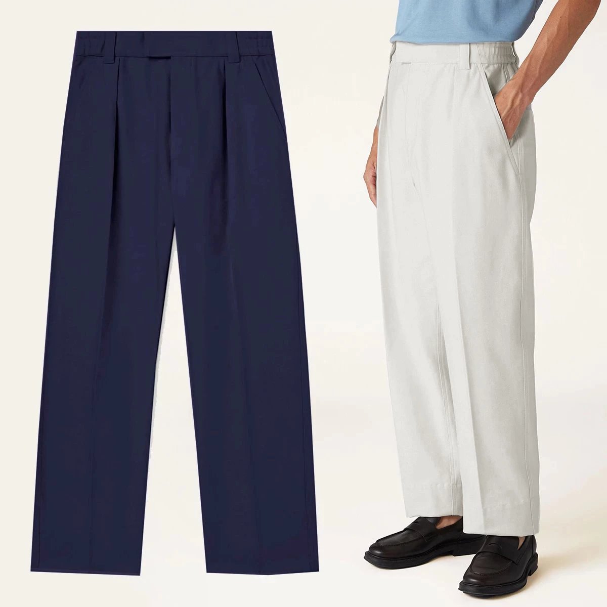 Premium Official Website New Arrival Loro Piana Men's Woven Fabric Casual Trousers Elastic Waist Straight-Leg Pants Comfortable Thin Style with Slant Pockets G2411062324