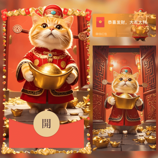 【红包封面】发大财/橘猫暴富财神/LN