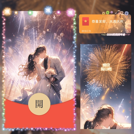 2026陪我跨年吧/新年快乐烟花红包封面皮肤