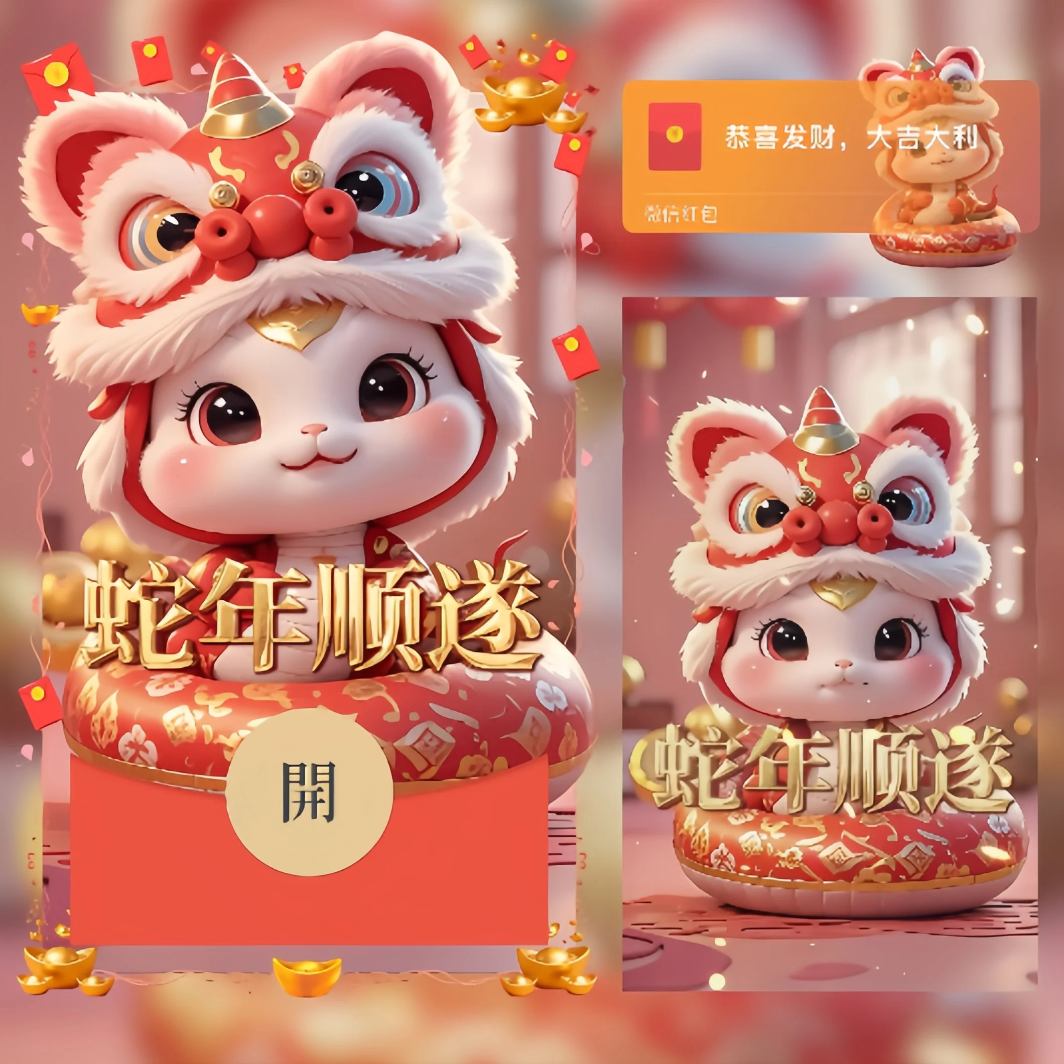 【卡密兑换】微信红包封面『2025蛇年顺遂小红蛇/ln』官方卡密丨端内兑换丨24小时自助提卡！