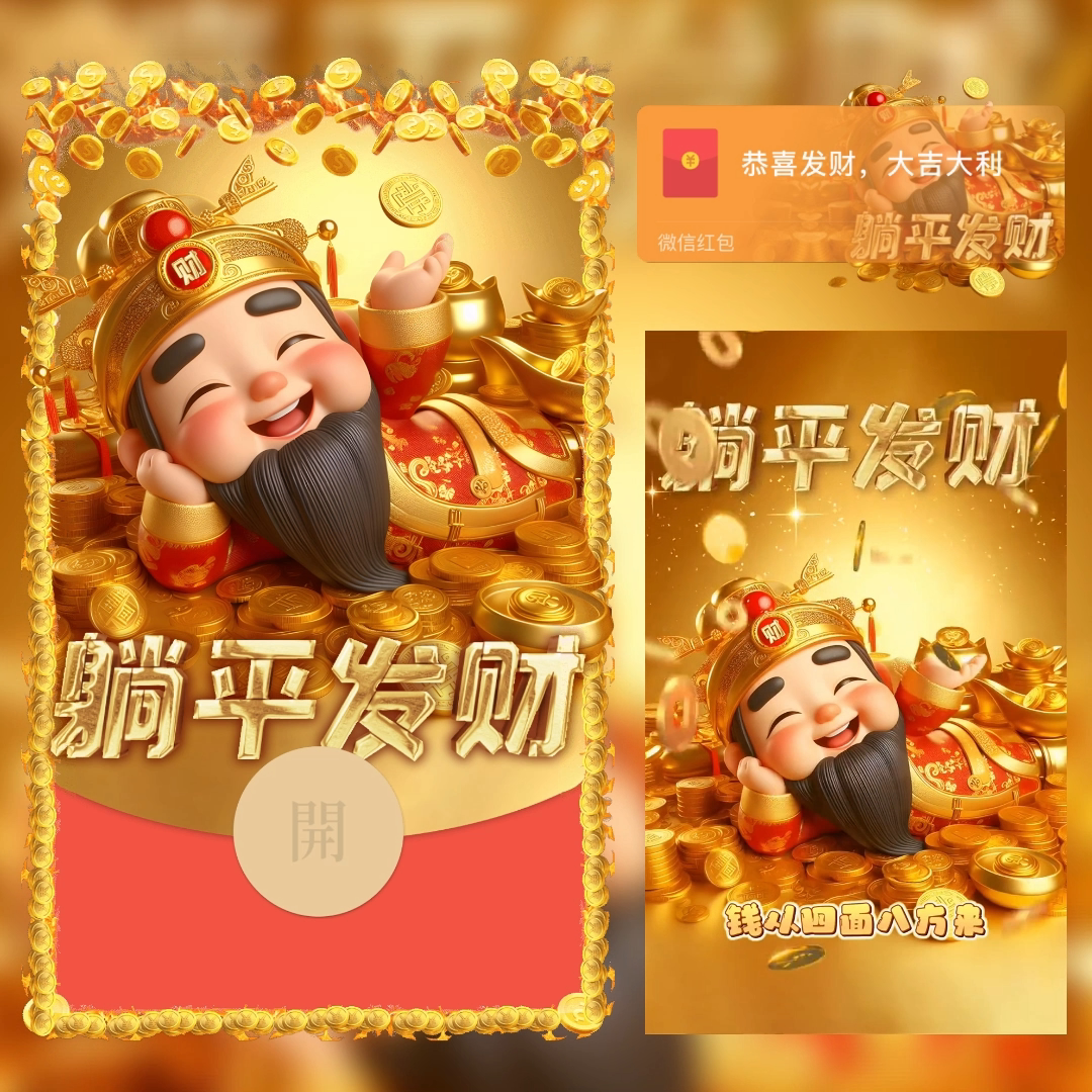 【红包封面】躺平发财