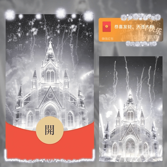 2026新年快乐水晶烟花/动态红包封面皮肤