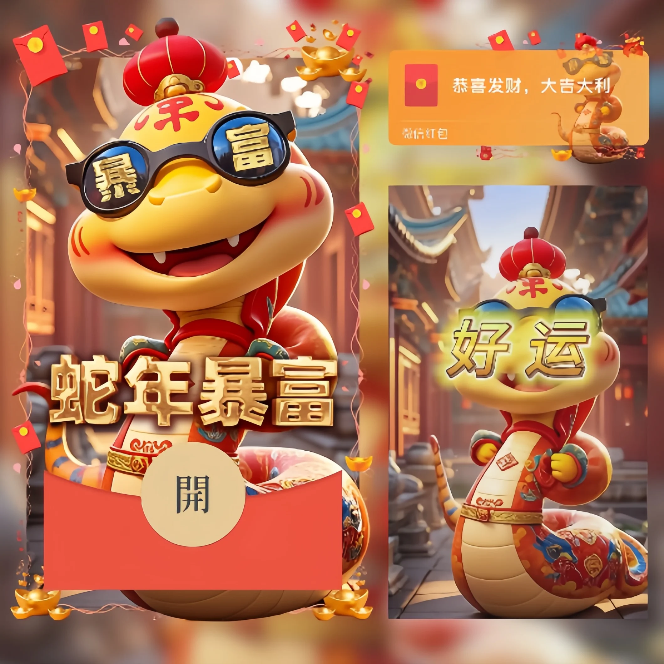 【卡密兑换】微信红包封面『蛇年暴富/暴富发财/ln』官方卡密丨端内兑换丨24小时自助提卡！