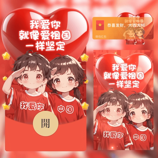 我爱你就像爱祖国一样坚定/10.1国庆节快乐/LM红包封面皮肤