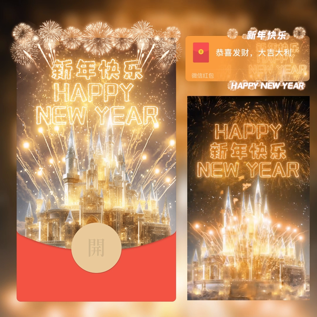 2025新年快乐烟花红包封面皮肤