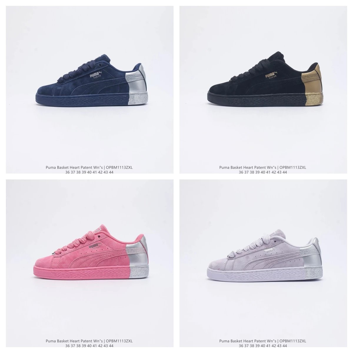 Puma Basket Heart Patent Casual Sneakers For Men Women Multi-color