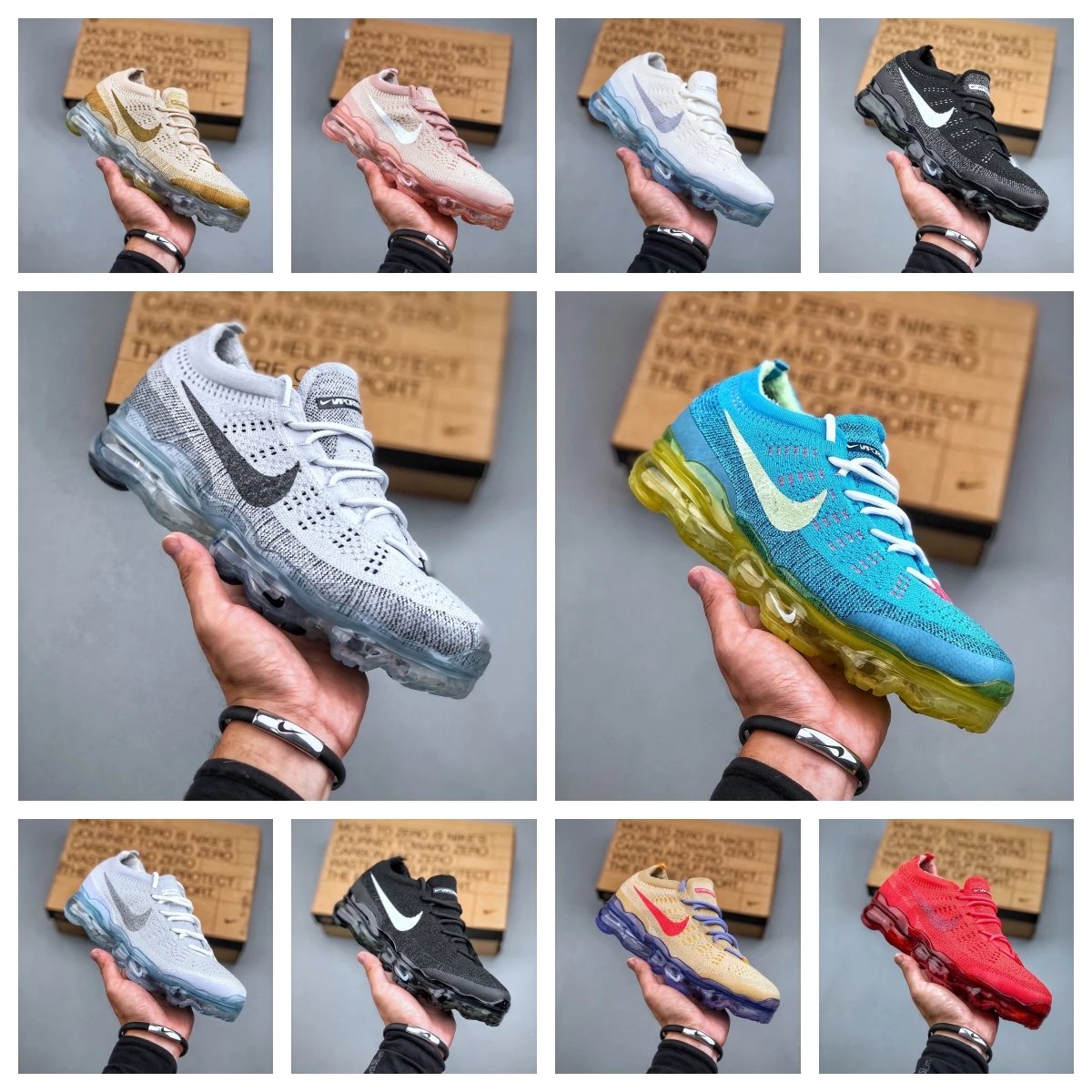 Nike Air VaporMax Flyknit Cushion Running Shoes Multi Color