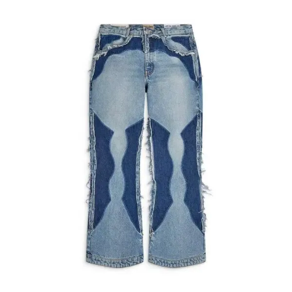 Gallery Dept 665# Patchwork Wave Denim Jeans - 3