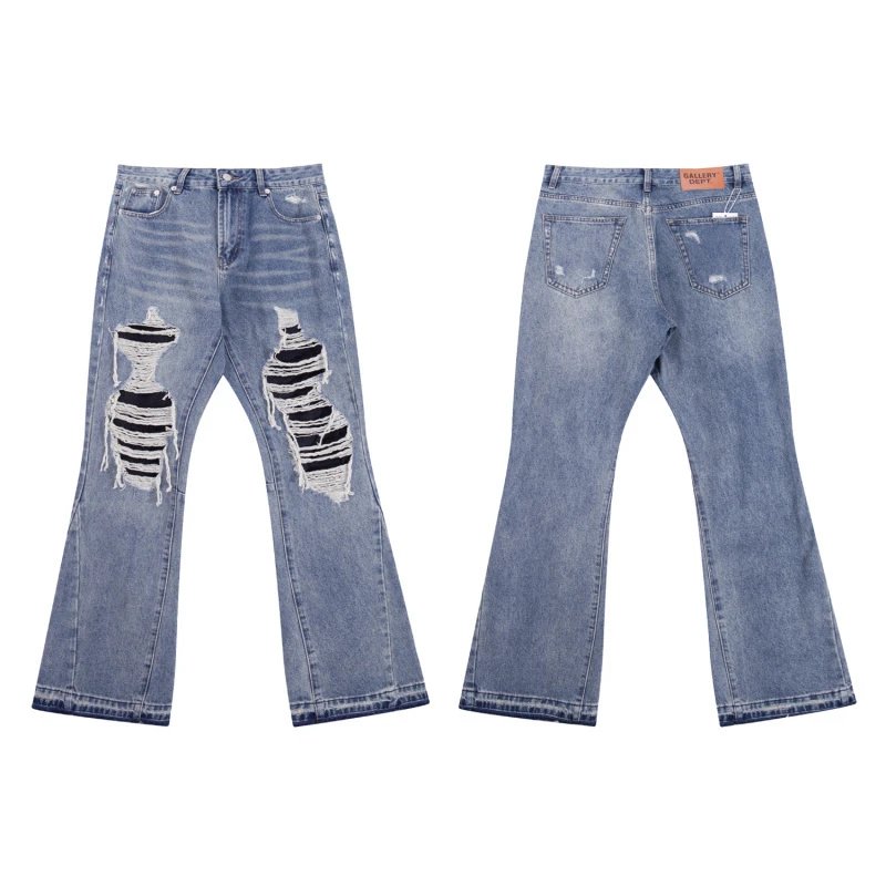Gallery Gepi Distressed Blue Flare Jeans