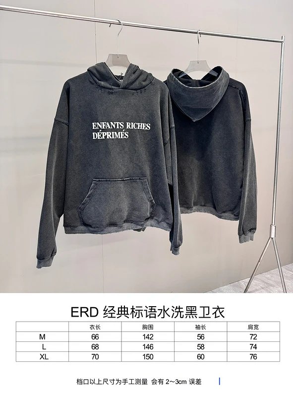 Enfants Riches Déprimés Distressed Graphic Hoodie Gray product detail 2 in Litbuy spreadsheet finds
