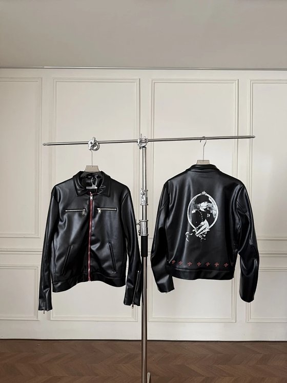 ENFANTS RICHES D é PRIM é S FW25 NAPOLEON SID JACKET Napoleon Cross Flower Leather Jacket