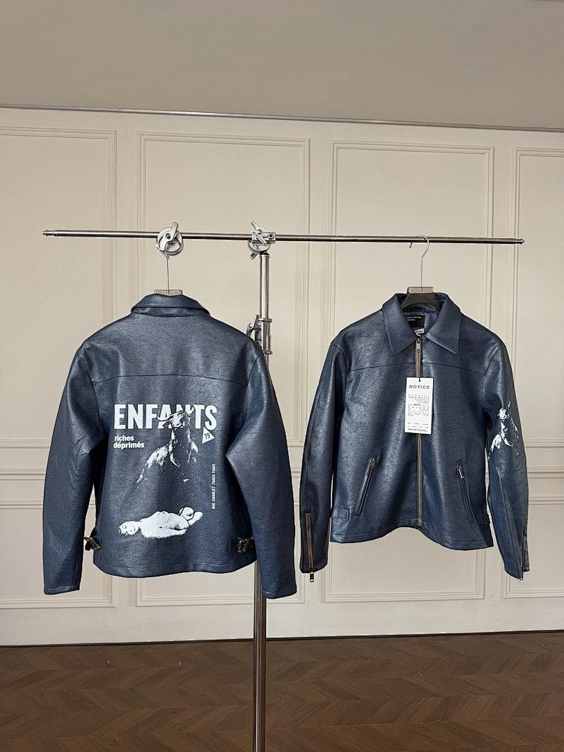 ENFANTS RICHES DÉPRIMÉS (ERD) 24SS Cracked Calfskin Bull Leather Jacket