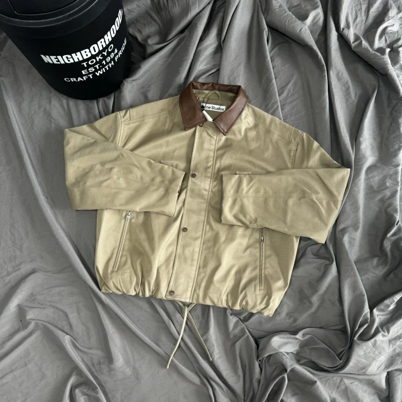 Acne Studios Leather Collar Harrington Jacket
