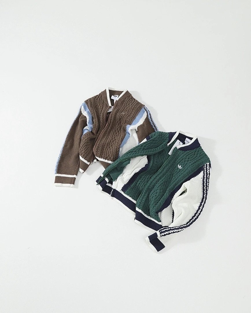 AD college style spliced sweater cardigan - K43