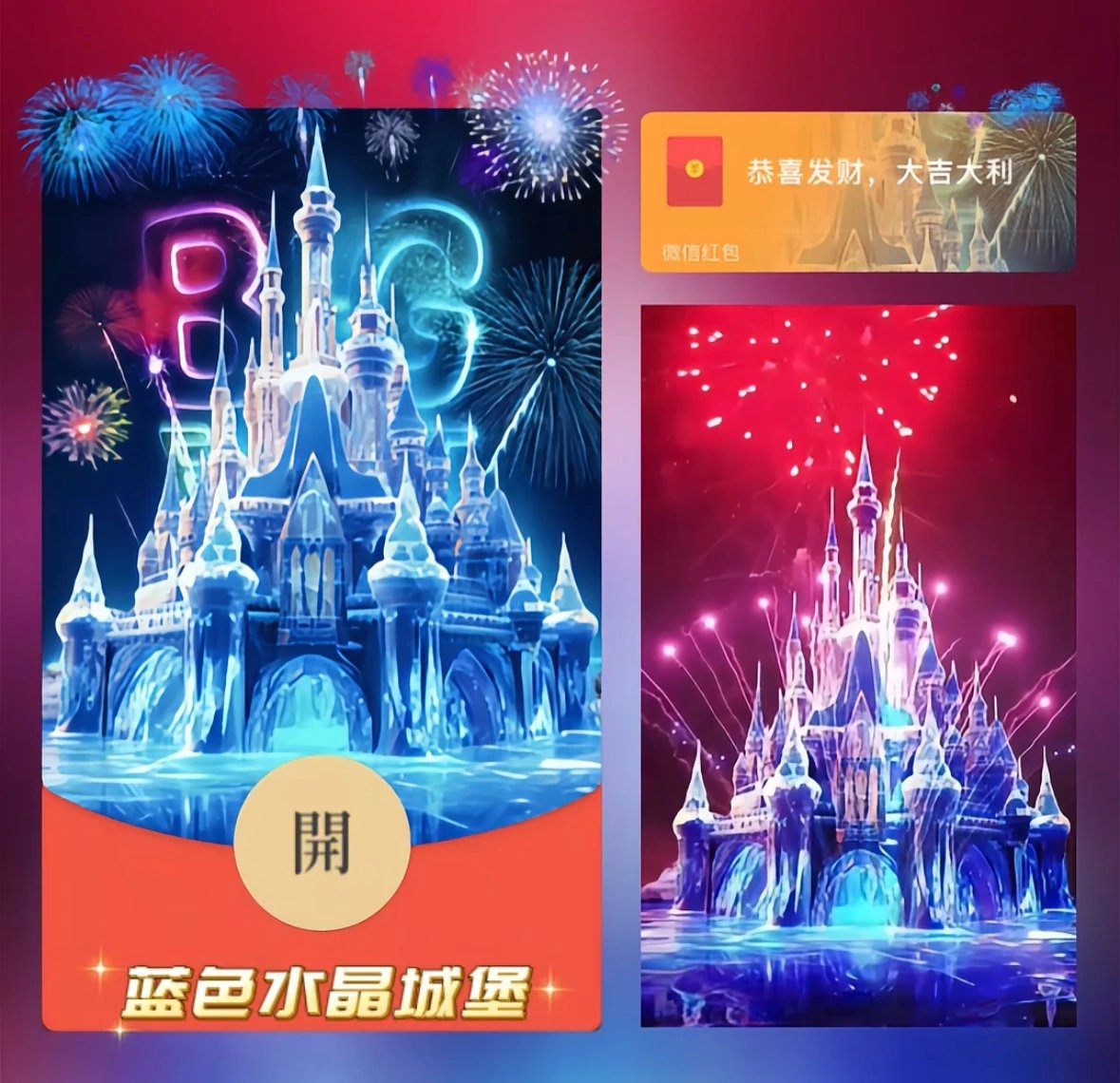 【红包封面】蓝色水晶城堡/异形动态