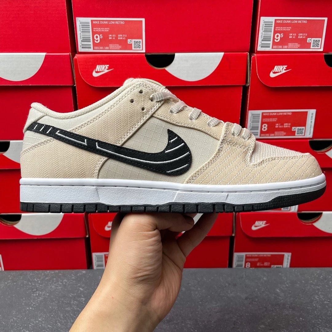 Dunk Low White Black Canvas