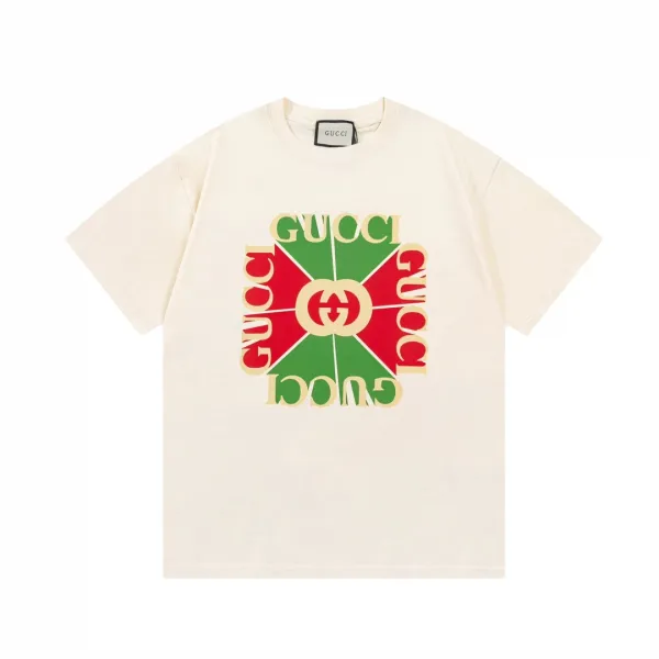 Gucci Rainbow Paperclip GG T-Shirt Beige - 10