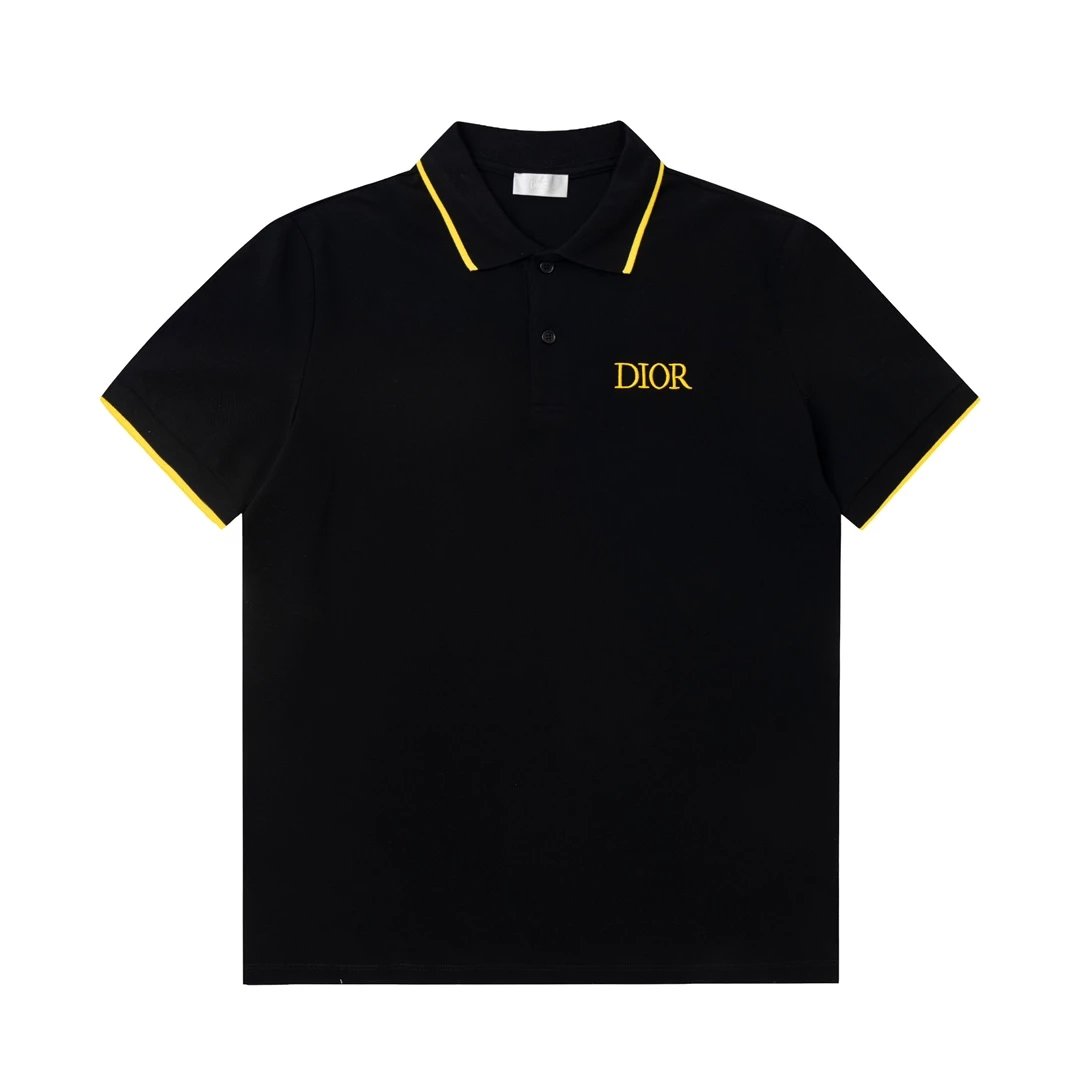 Dior Logo Embroidered White Polo with Contrast Trim Polo Shirt - 13