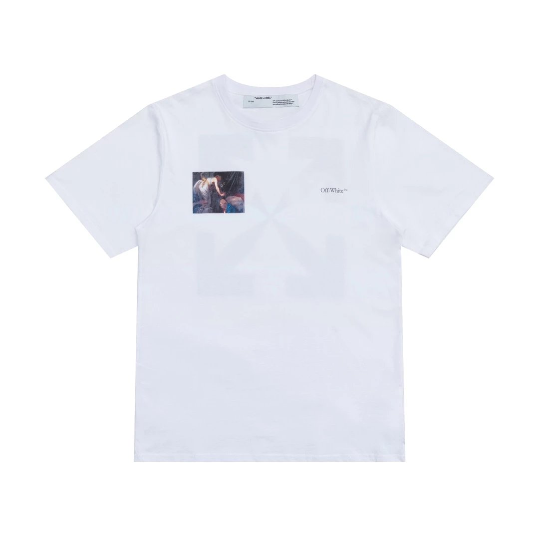 Off-White Circle Logo Tape Detail White T-Shirt - 13