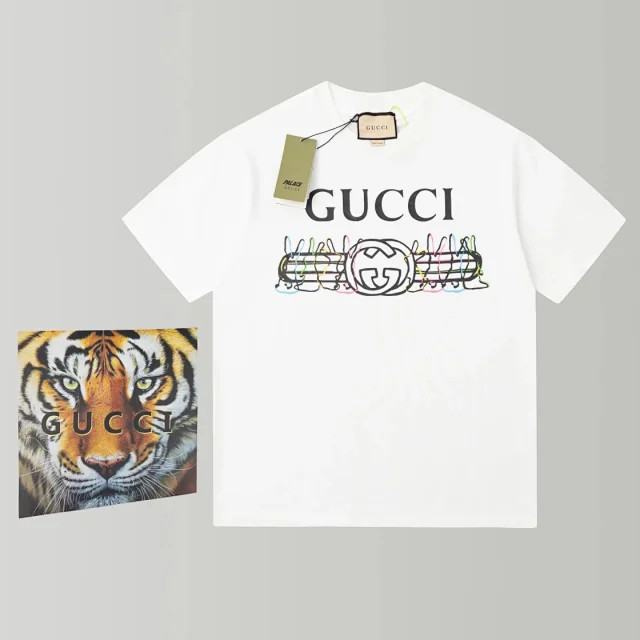 Gucci Shirts Short-Sleeve Logo Stripe Polo Shirt product detail image 12