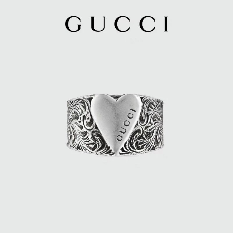 Gucci GG Marmont Wide Ring Silver Jewelry - 13