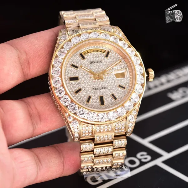 Rolex Oyster Perpetual Datejust Gold Dial Diamond Bezel Two-Tone Mechanical Watch - 12