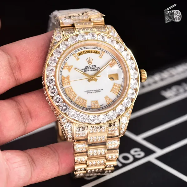 Rolex Oyster Perpetual Datejust Gold Dial Diamond Bezel Two-Tone Mechanical Watch - 13