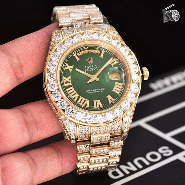 Rolex Watches Day-Date Crystal-Set Bracelet Watch product detail image 14