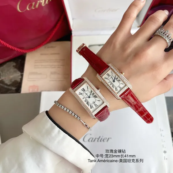 Cartier Tank Américaine Coffee Brown Leather Watch - 11