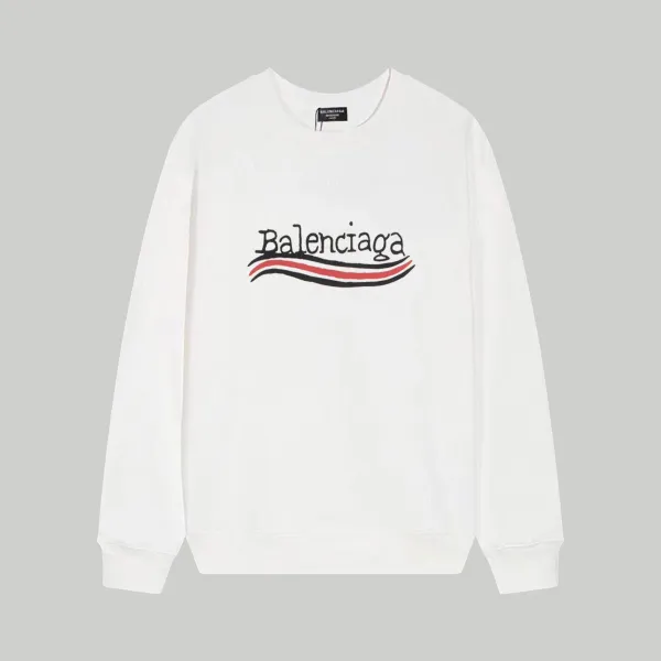 Balenciaga Logo Wave Sweatshirt White - 14