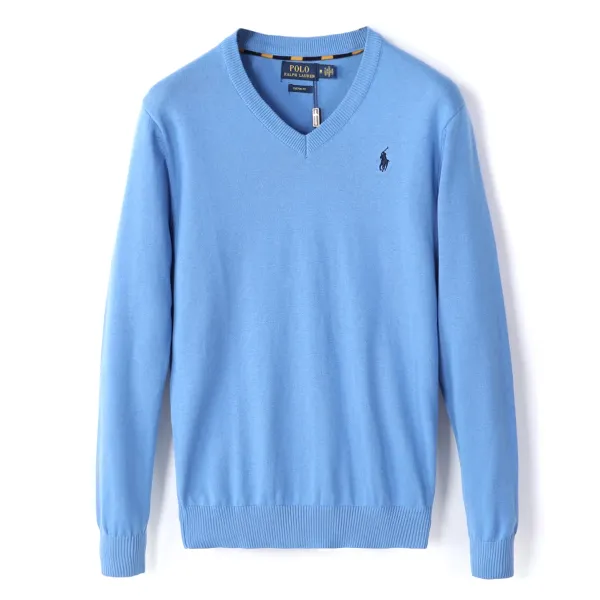 Polo Ralph Lauren Custom Fit V-Neck Sweater Charcoal Gray - 11