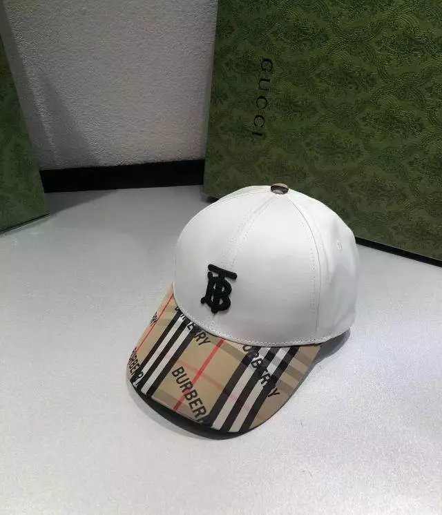 Burberry Monogram Baseball Cap White - 14