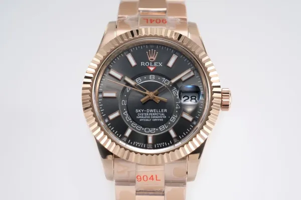 Rolex Sky-Dweller Rose Gold Gray Dial Mechanical Watch - 13