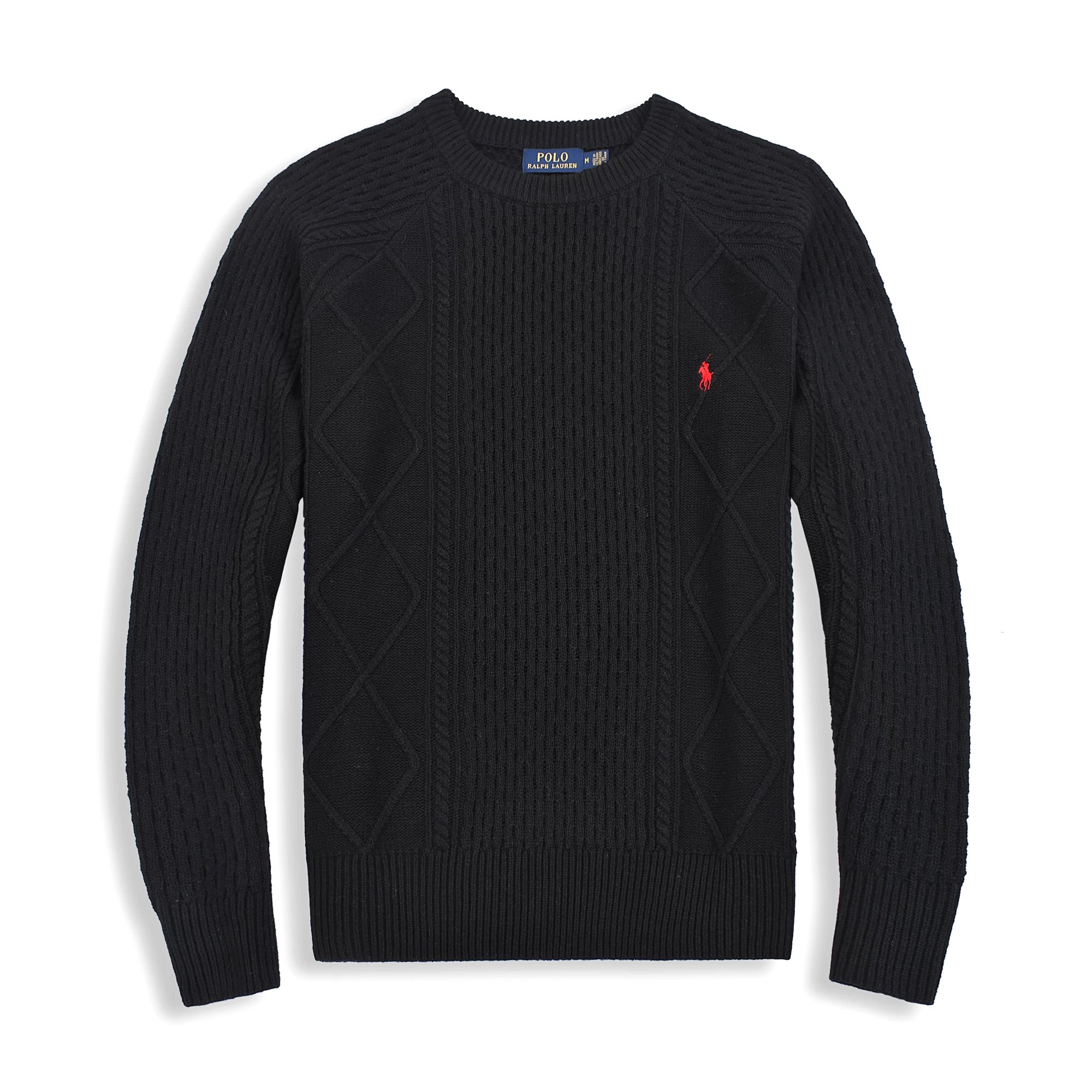 Ralph Lauren Black Cable Knit Sweater