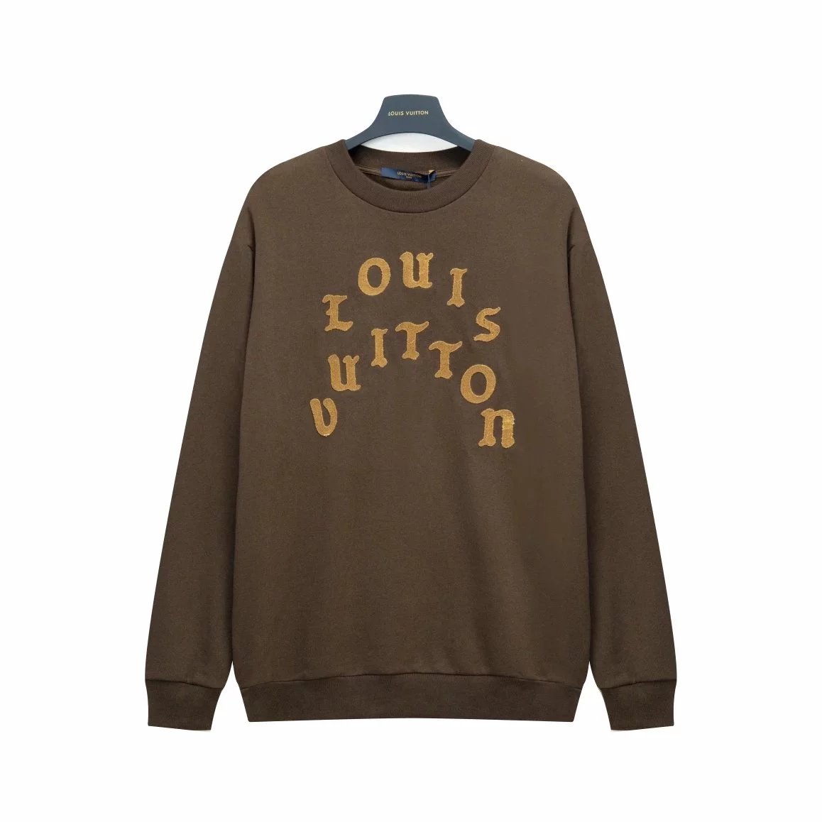 Louis Vuitton Eye Logo Embroidered Sweatshirt Beige Hoodie - 12